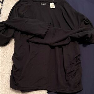 American Eagle Women’s Black Long-Sleeve Cinched Top